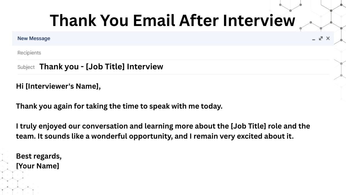 Thank You Email After Interview